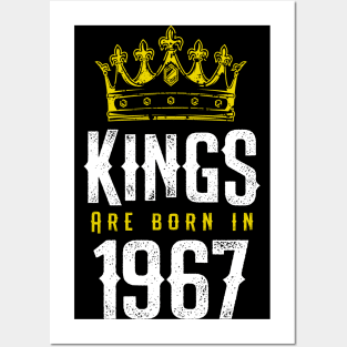 kings are born 1967 birthday quote crown king birthday party gift Posters and Art